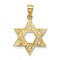 14K Yellow Gold Star of David Charm Jewelry FindingKing 24mm x 16mm